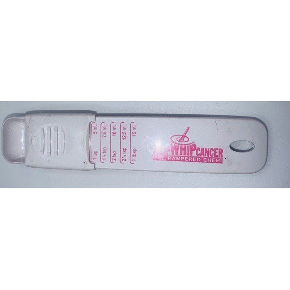The Pampered Chef Other - Pampered Chef Help Whip Cancer Adjustable Measuring Spoon White Pink 1tsp-1tbsp